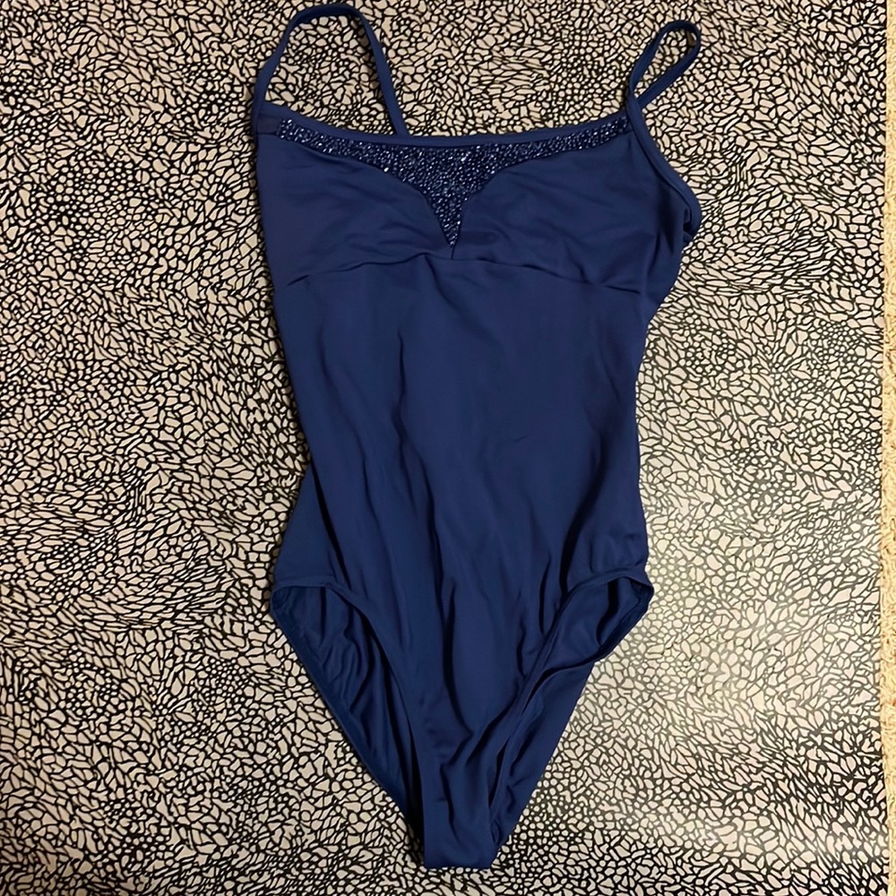 Mirella blue nylon leotard